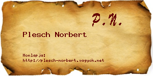 Plesch Norbert névjegykártya